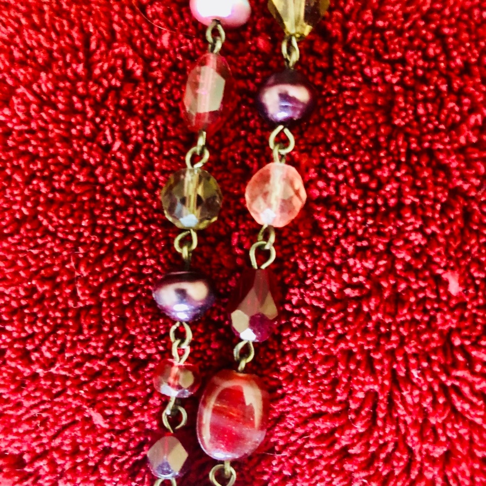 Lia Sophia Double-strand Burgundy Beaded Necklace